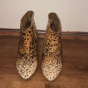 Matisse leopard wedge booties